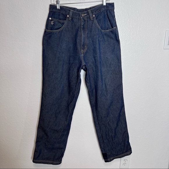 Vintage Rocawear Jeans Men 32X34 y2K 90s Dark Wash Hip Hop  Carpenter G - Picture 1 of 9